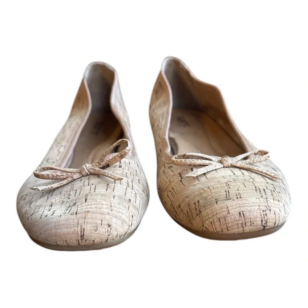 BORN Brin Ballerina Brin Flat Natural Cork Slip Ons Size 10 EUC - Picture 6 of 14